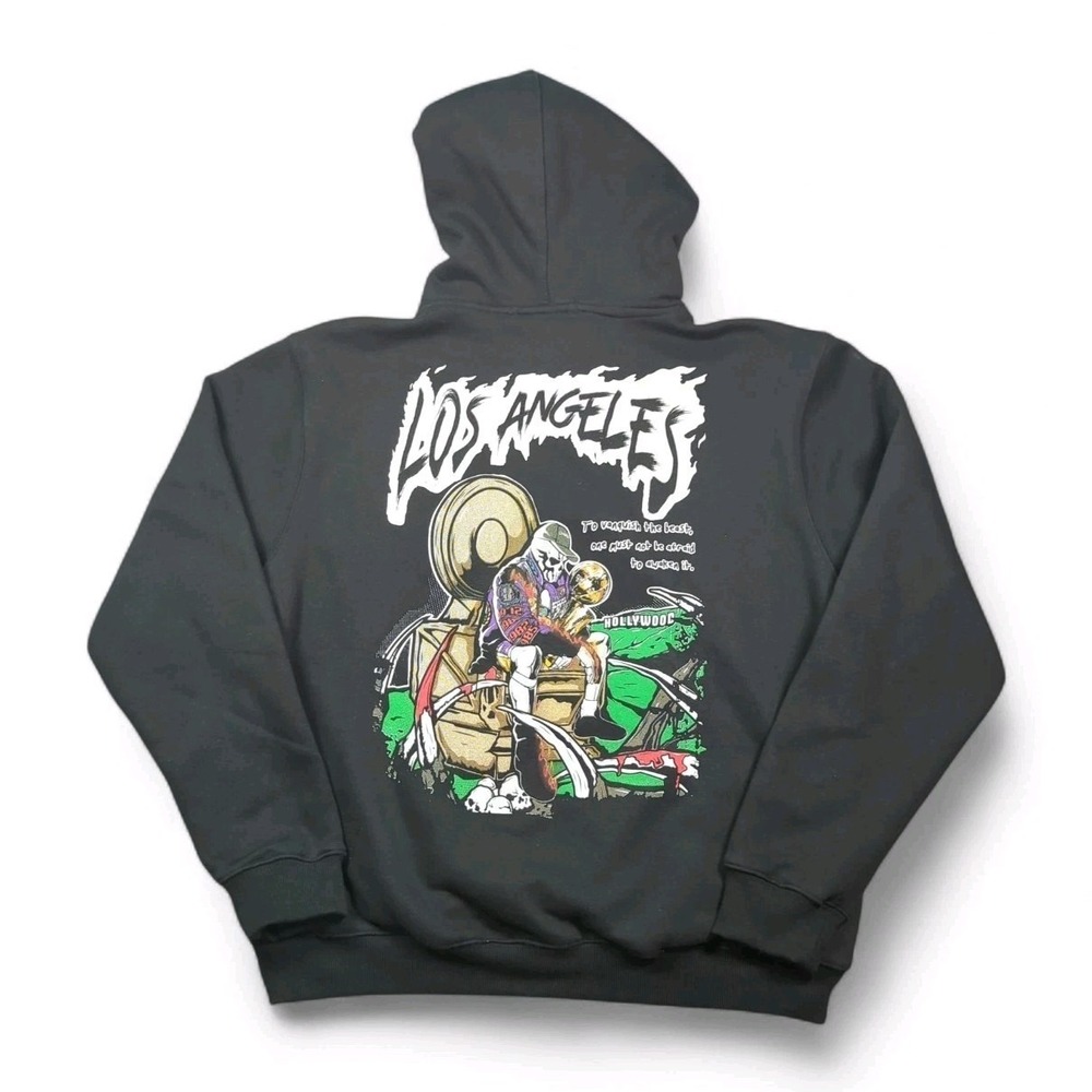 Warren Lotas x Los Angeles Lakers Double Sided Graphic Hoodie Sweatshirt S Rap